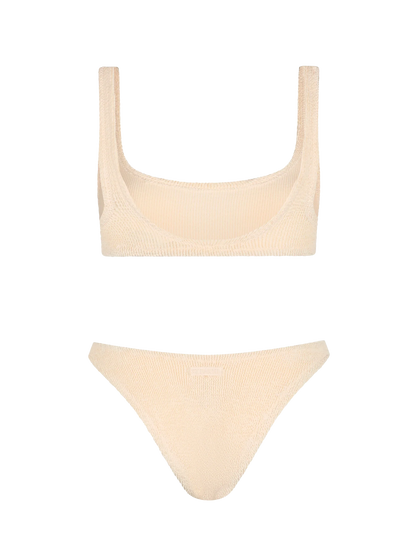 Woman beige classic crinkle bralette bikini Naima Elise
