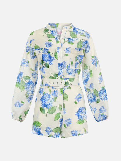 Woman floral linen playsuit Hanniel