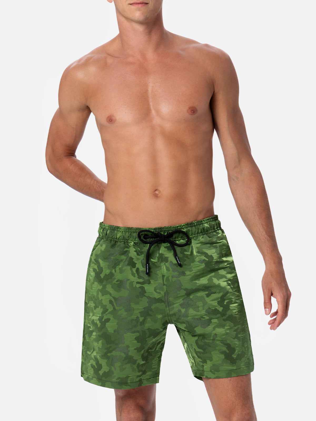 Man ripstop fabric swim shorts Harbour The Riviera with camo jacquard