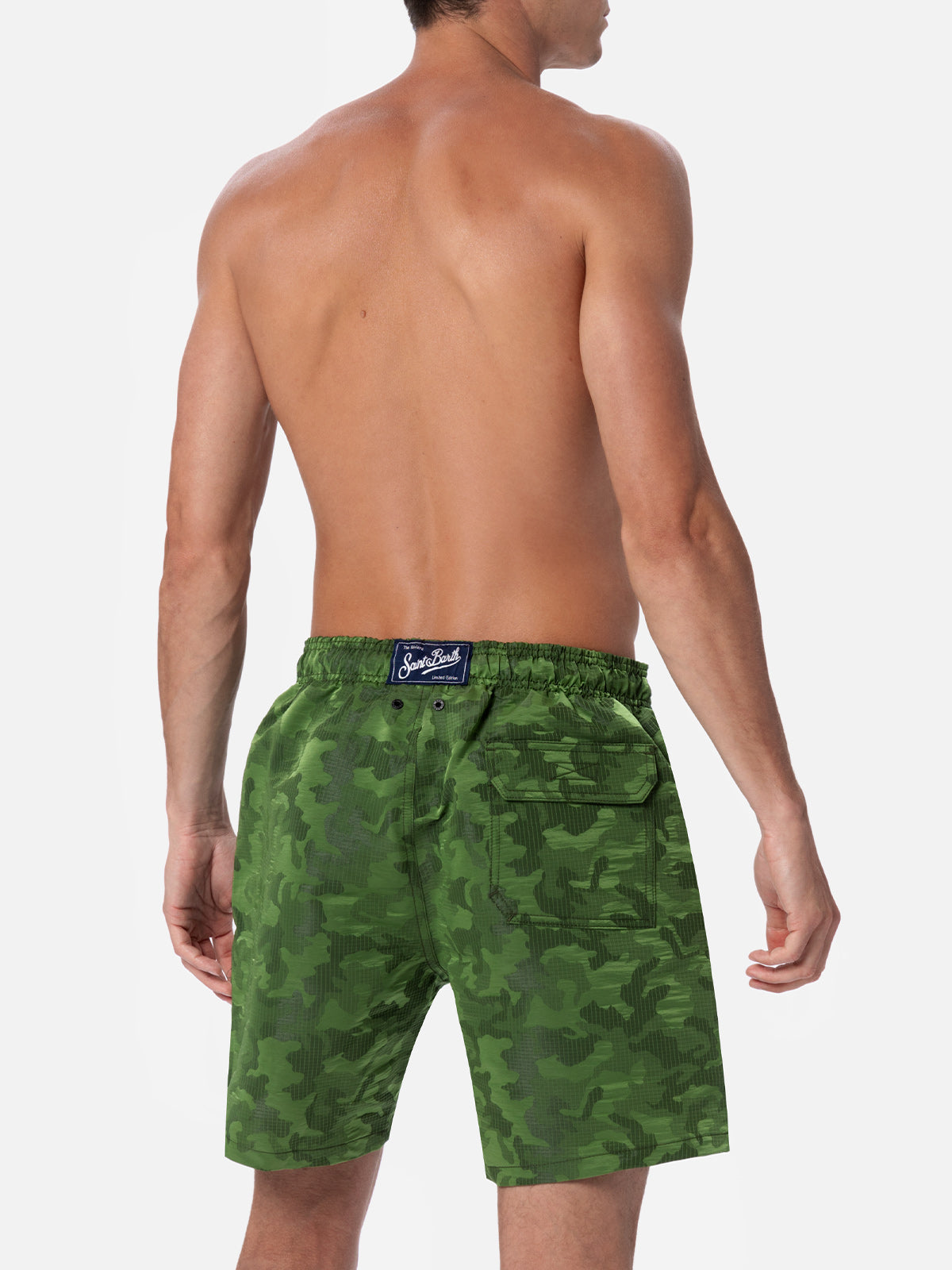 Man ripstop fabric swim shorts Harbour The Riviera with camo jacquard