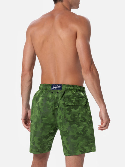 Man ripstop fabric swim shorts Harbour The Riviera with camo jacquard