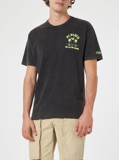 Man vintage cotton t-shirt Jack with St. Barth Sex on the Beach print