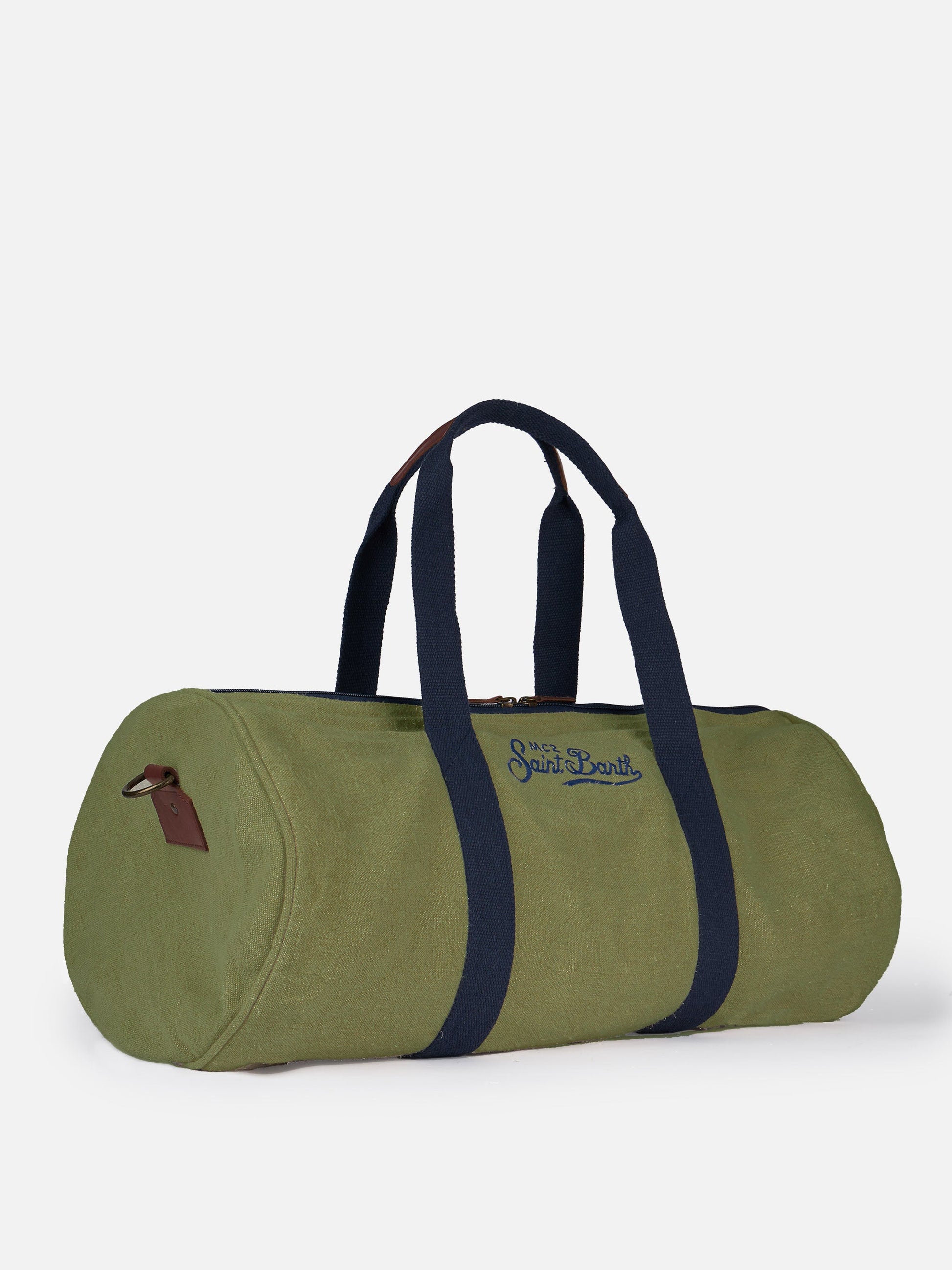 Green linen travel duffle bag Jetleg - MC2 Saint Barth