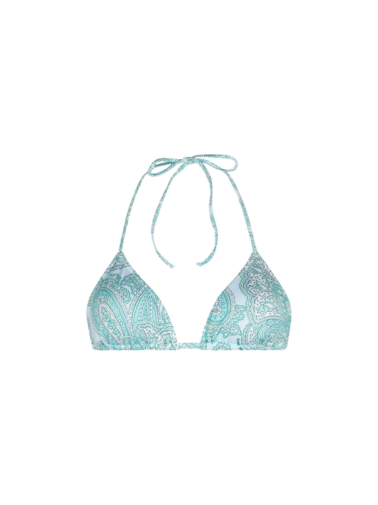 Woman water green paisley triangle top swimsuit Leah