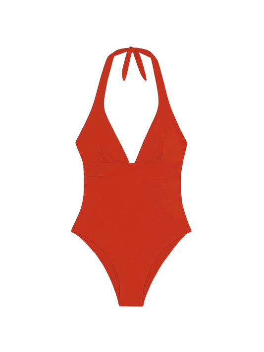 Woman orange one-piece Marylin swimsuit