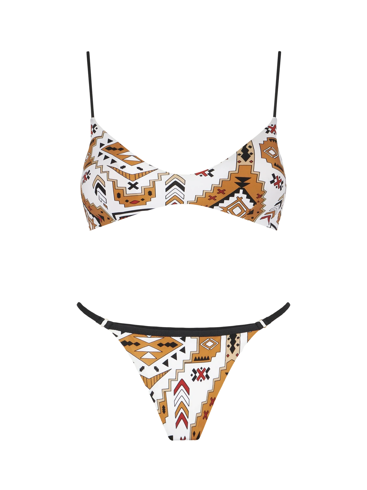 Woman bralette bikini with aztech print