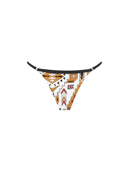 Woman cheeky swim briefs Jodene with aztech print
