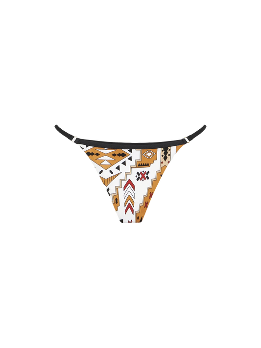 Woman cheeky swim briefs Jodene with aztech print