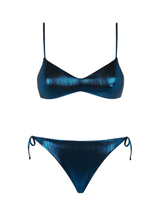 Woman laminated bralette bikini