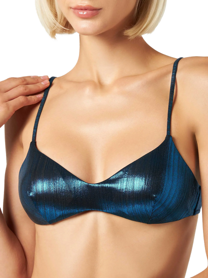 Woman lamina blue bralette top