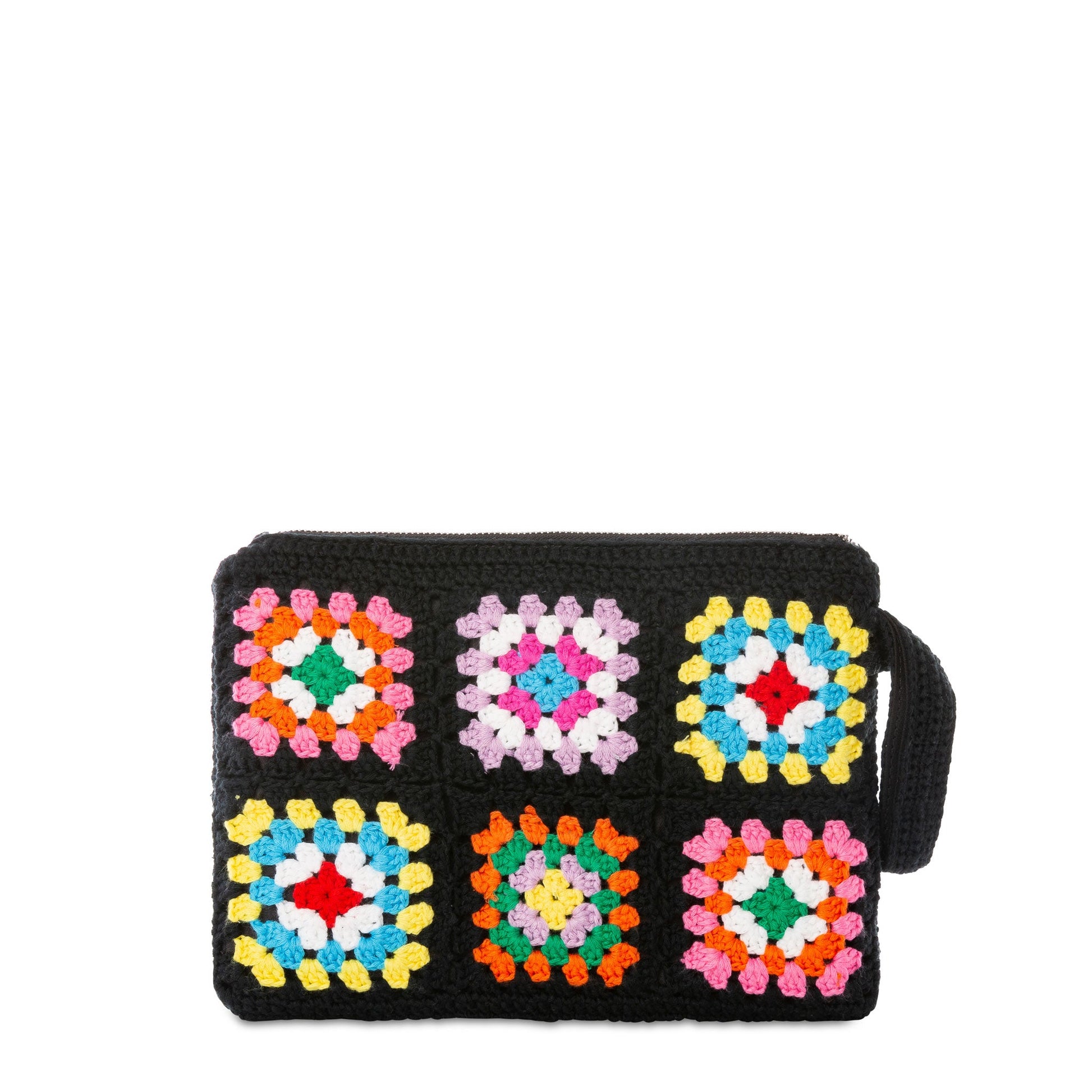 Parisienne black crochet pouch bag with Saint Barth embroidery - MC2 Saint Barth