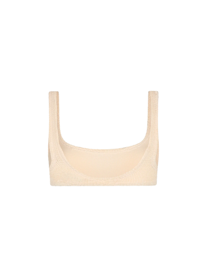 Woman beige classic crinkle bralette Naima