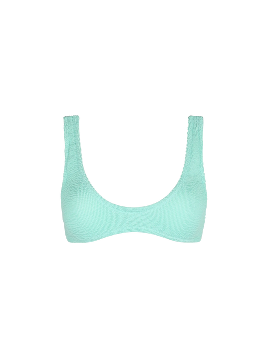 Woman sage green tiny crinkle bralette Pamy