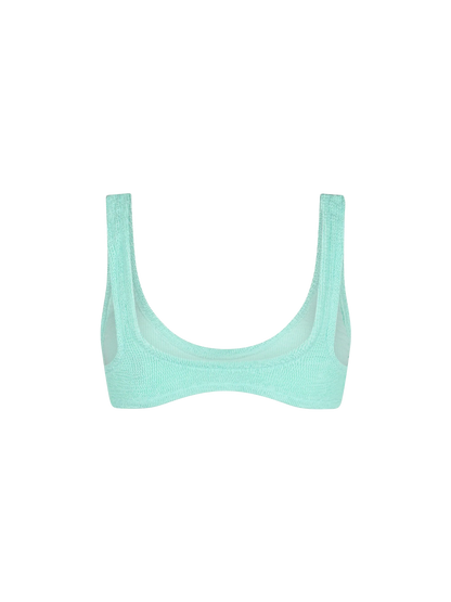 Woman sage green tiny crinkle bralette Pamy