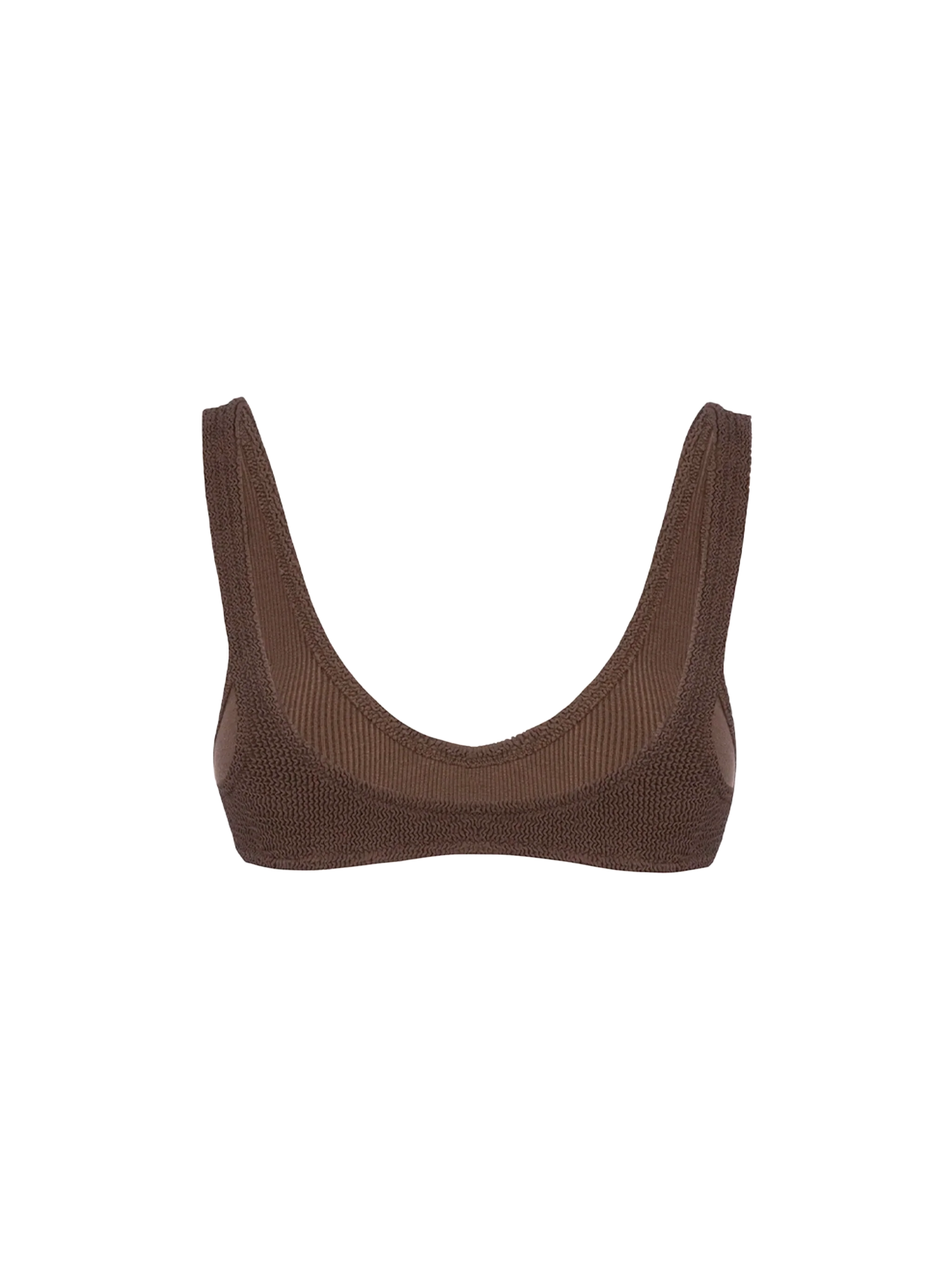 Woman brown tiny crinkle bralette Pamy