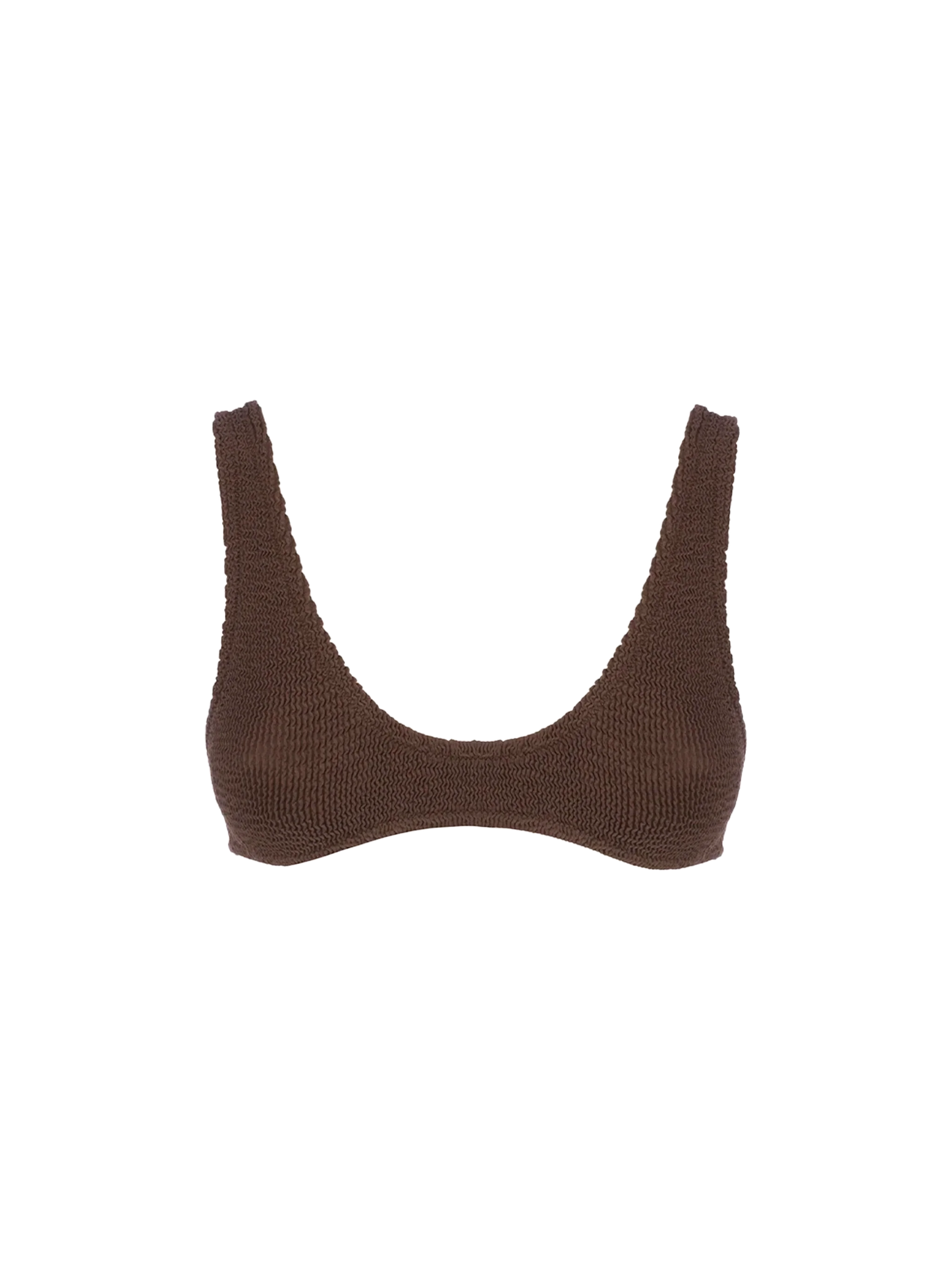 Woman brown tiny crinkle bralette Pamy