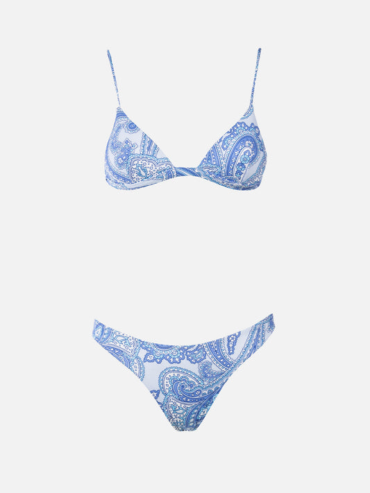 Woman paisley triangle bikini Rylie Naomi