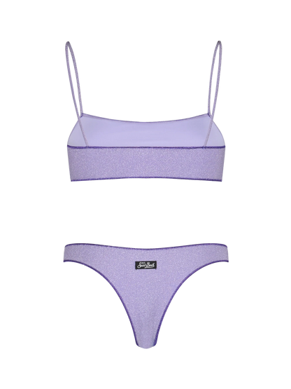 Woman lilac lurex bralette bikini Sadie Naomi