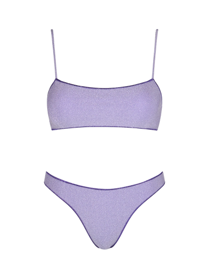 Woman lilac lurex bralette bikini Sadie Naomi
