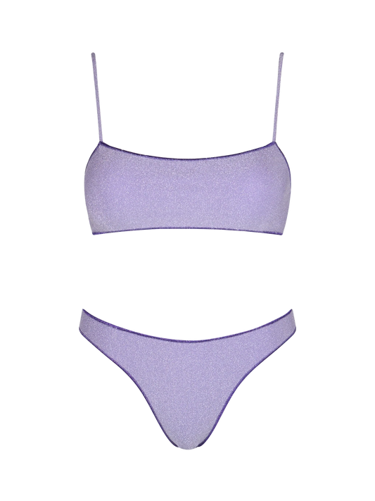 Woman lilac lurex bralette bikini Sadie Naomi