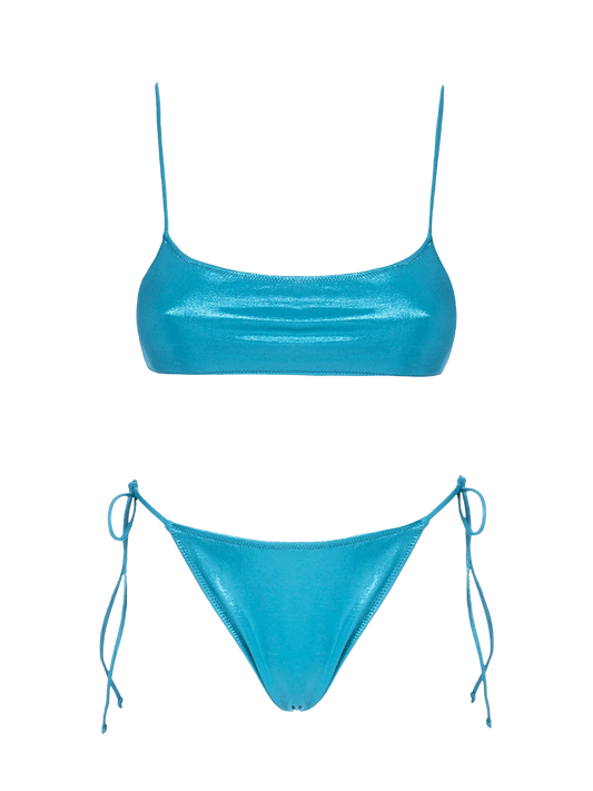 Woman lamina teal bralette bikini Sadie Marielle