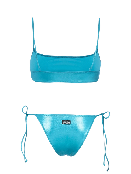 Woman lamina teal bralette bikini Sadie Marielle