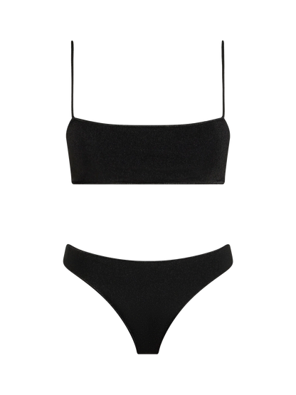 Woman black lurex bralette bikini Sadie Naomi