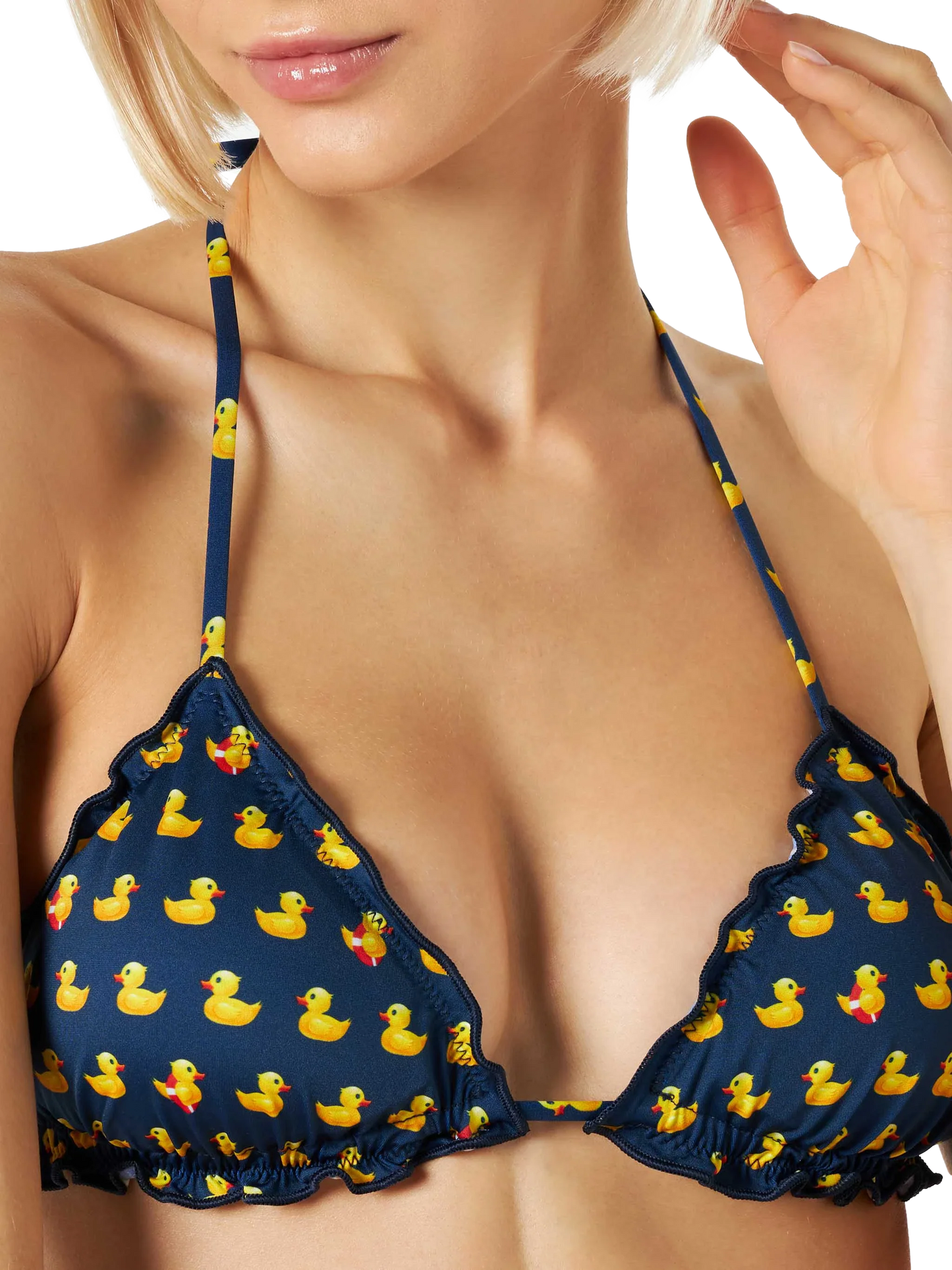 Woman ducky classic triangle bikini Sagittarius Moon
