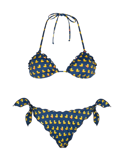 Woman ducky classic triangle bikini Sagittarius Moon