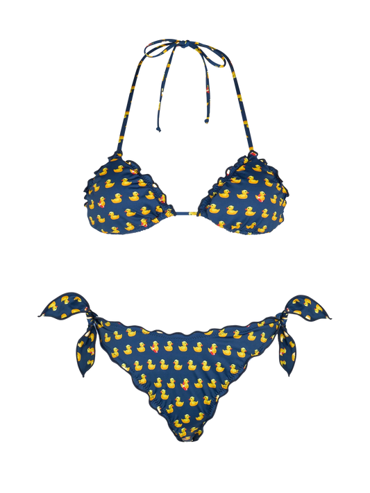 Woman ducky classic triangle bikini Sagittarius Moon