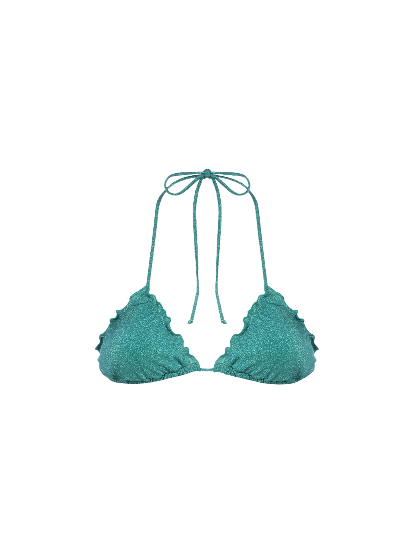 Woman teal lurex classic triangle beach top Sagittarius