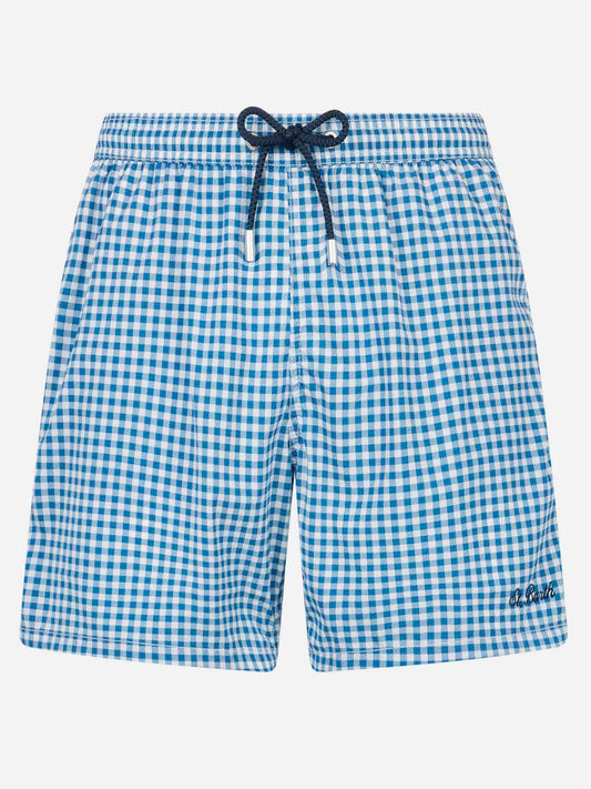 Seersucker gingham classic light swim shorts Patmos