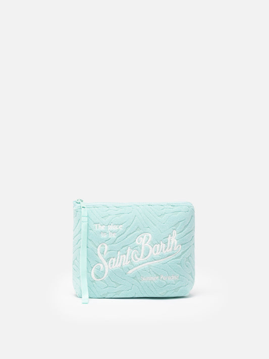 Aline water green zebra embossed terry pochette - MC2 Saint Barth