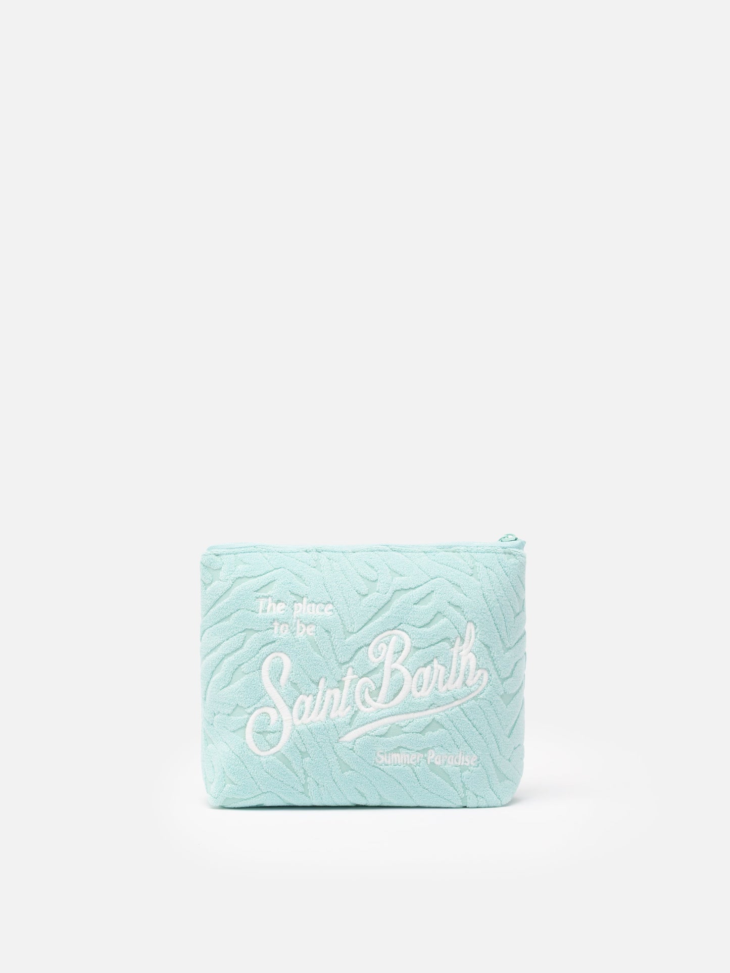 Aline water green zebra embossed terry pochette - MC2 Saint Barth