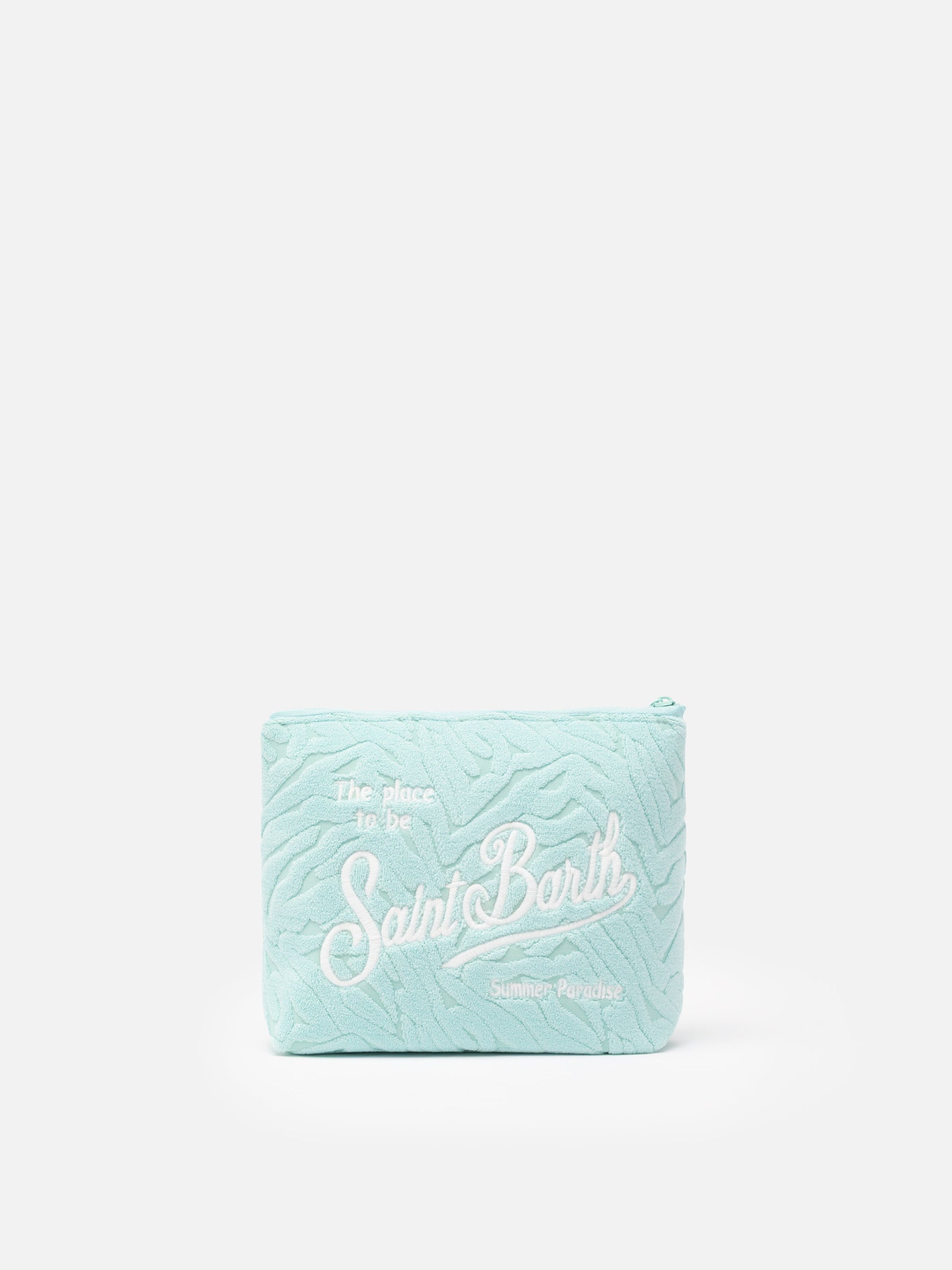 Aline water green zebra embossed terry pochette - MC2 Saint Barth