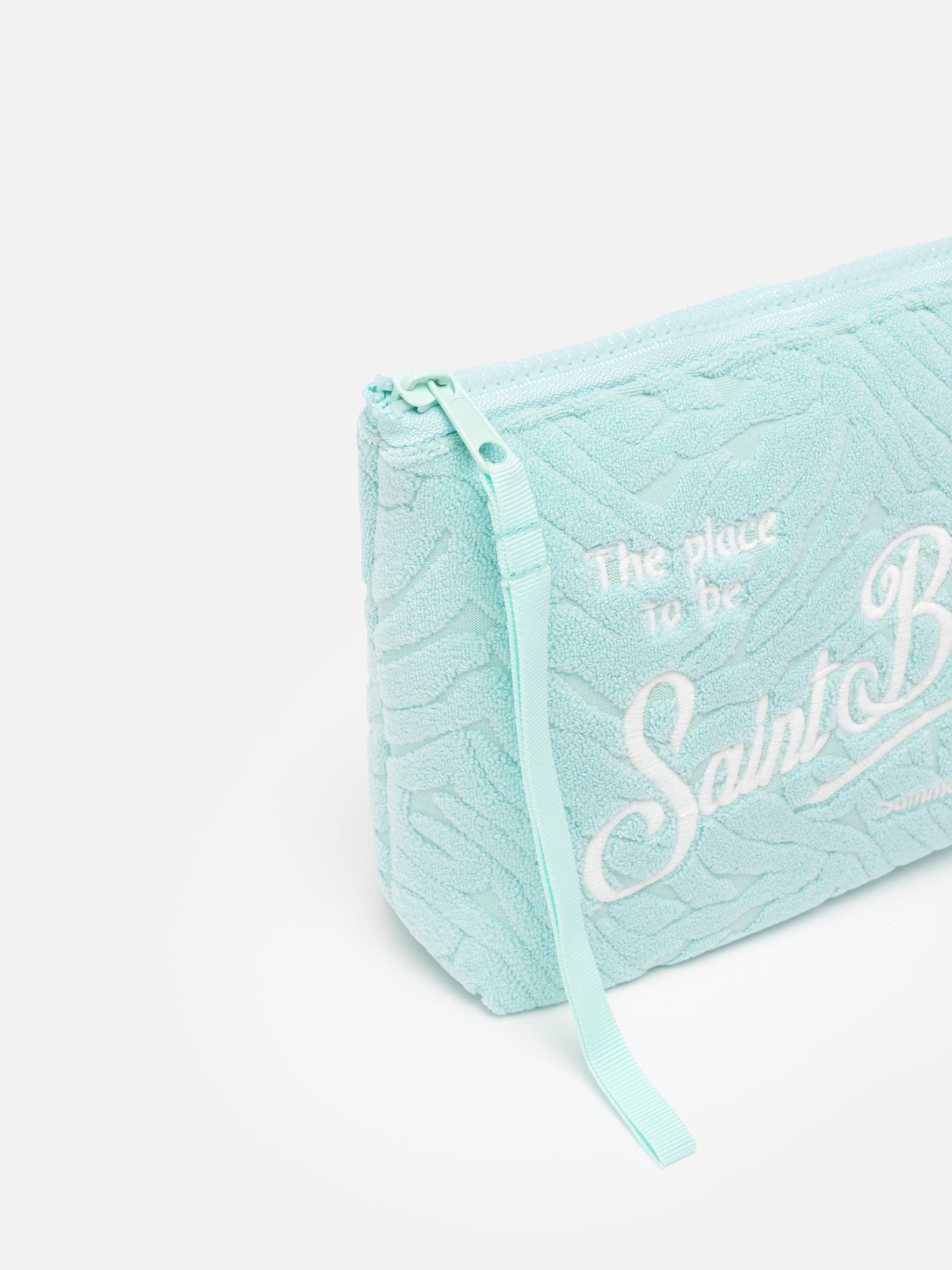 Aline water green zebra embossed terry pochette - MC2 Saint Barth