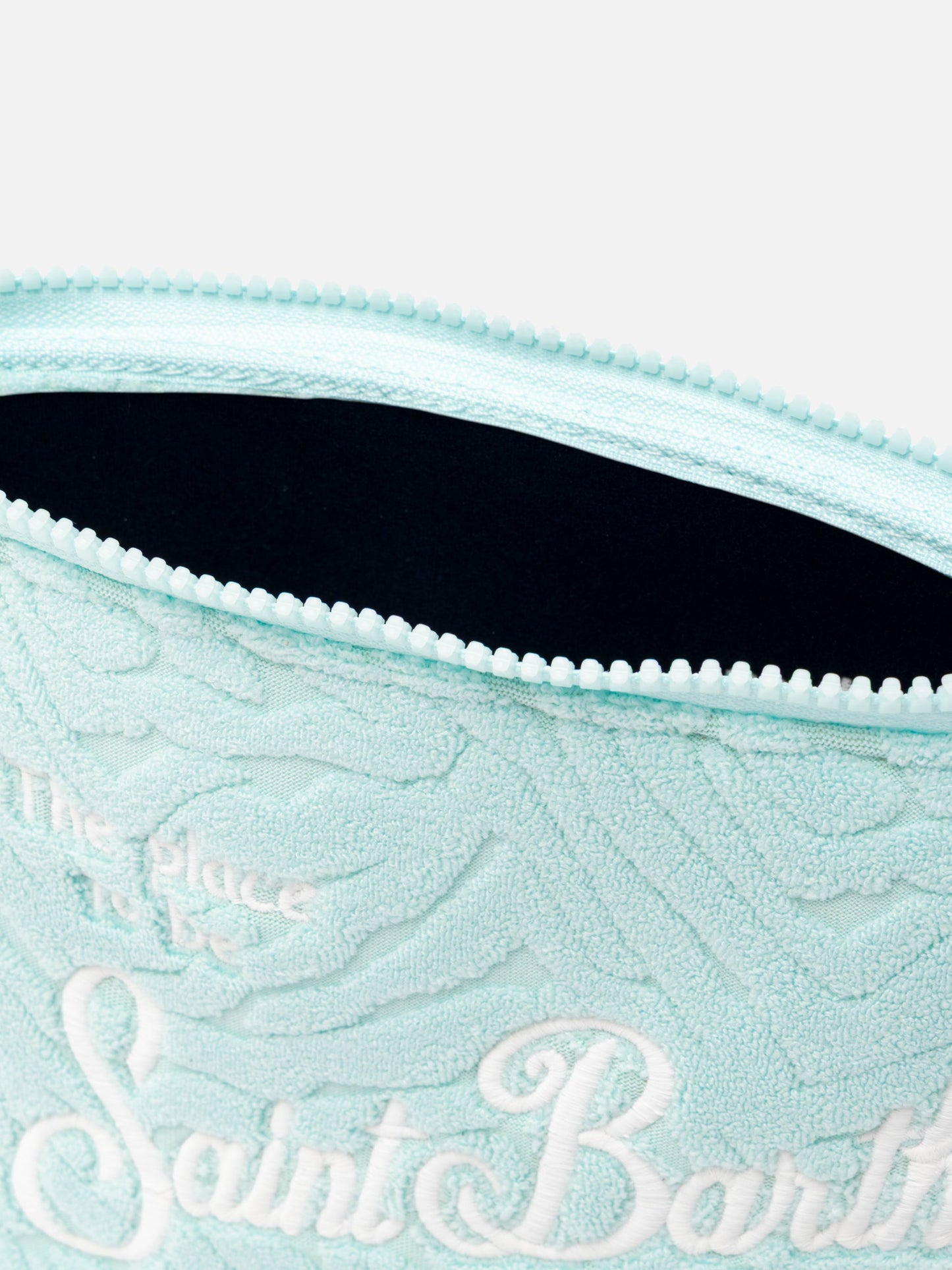 Aline water green zebra embossed terry pochette - MC2 Saint Barth