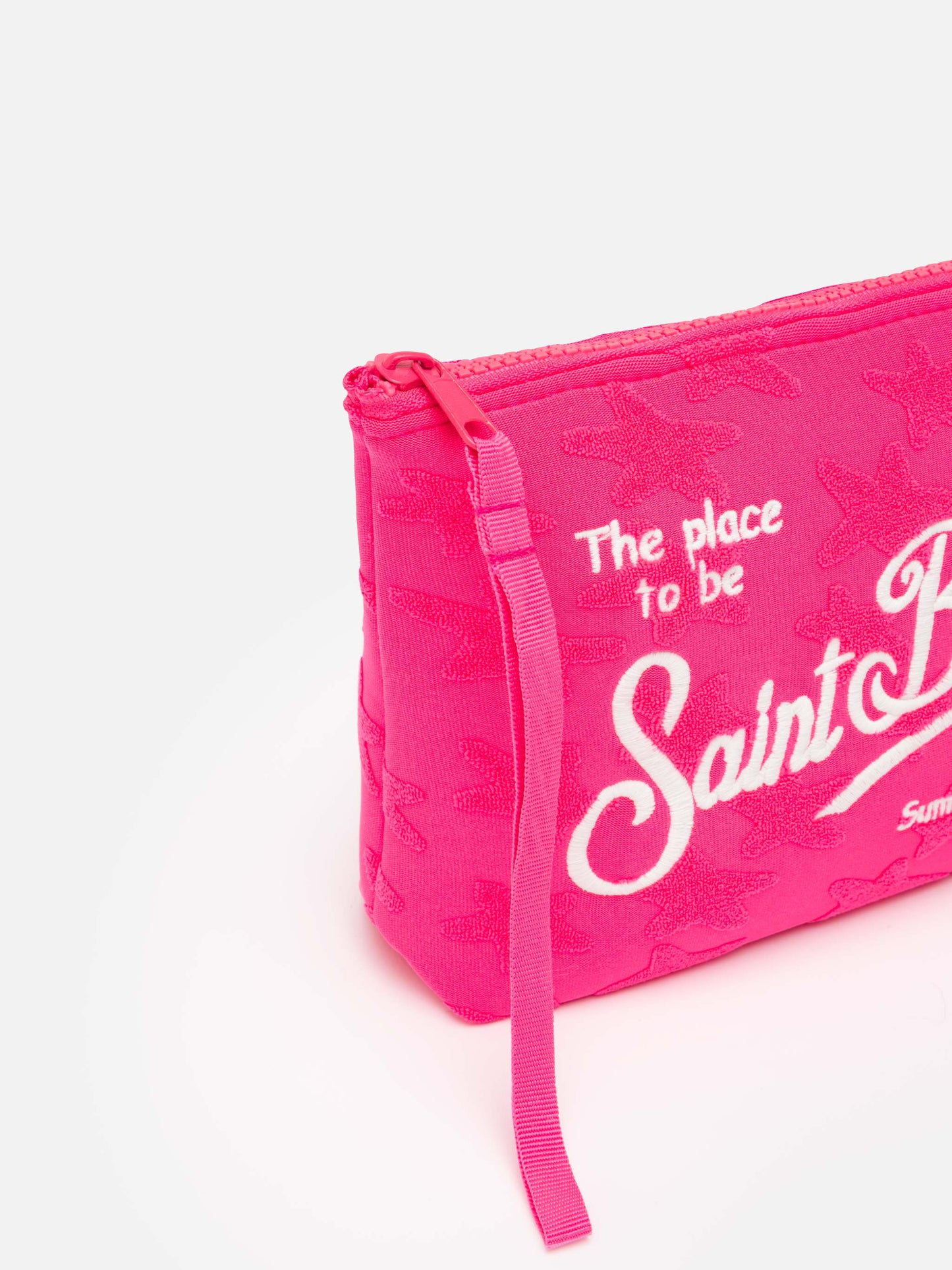 Aline fuchsia stars embossed terry pochette - MC2 Saint Barth