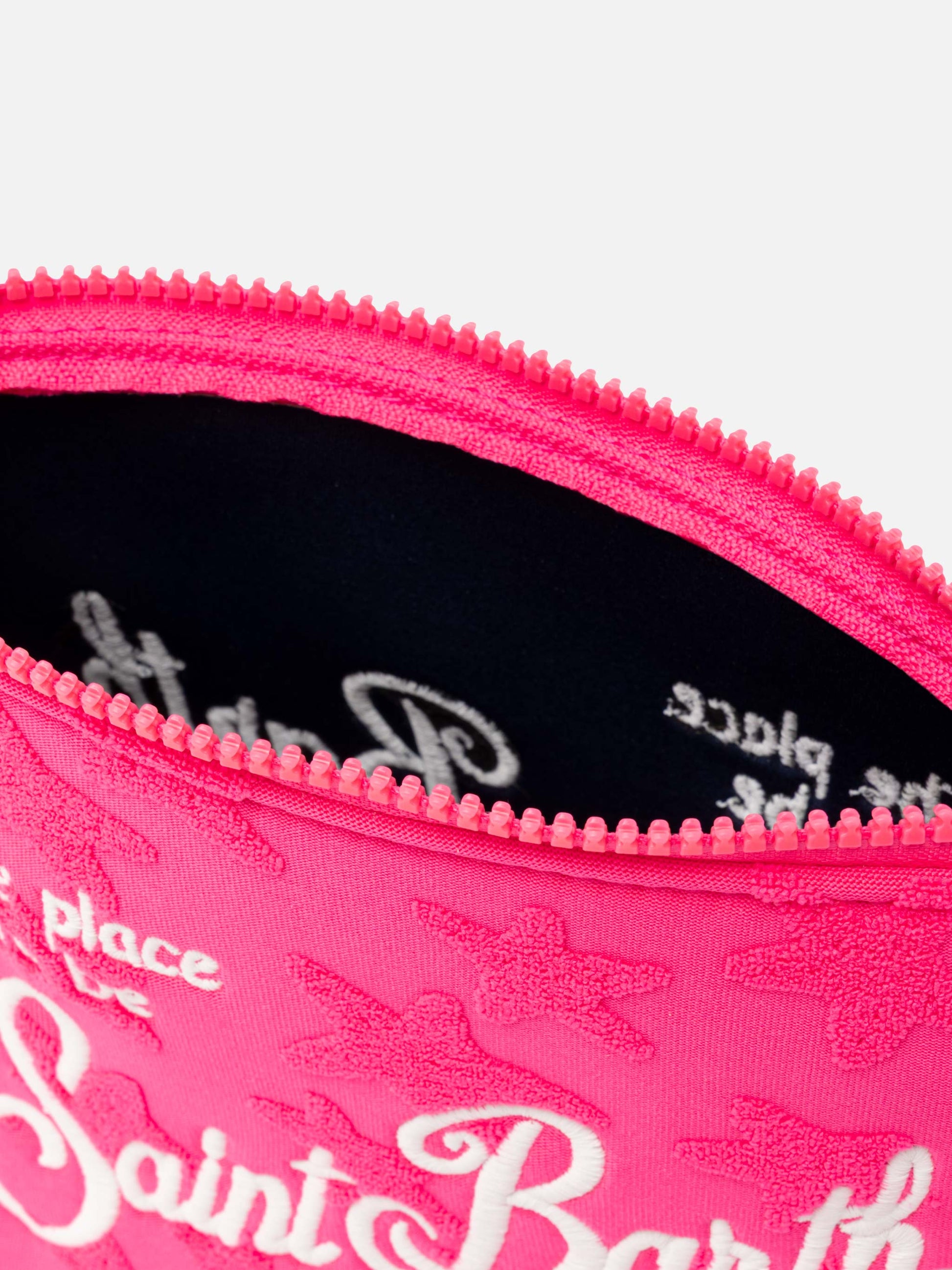 Aline fuchsia stars embossed terry pochette - MC2 Saint Barth
