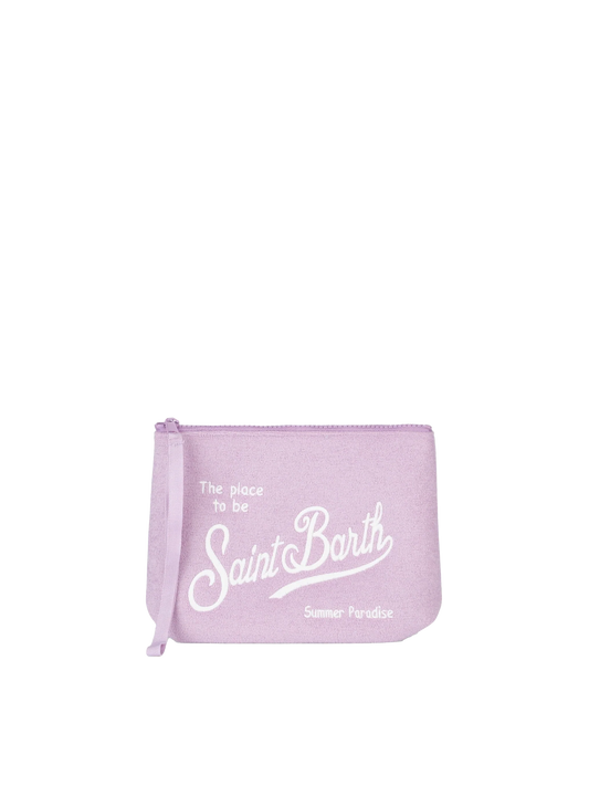 Aline lilac embossed terry pochette - MC2 Saint Barth