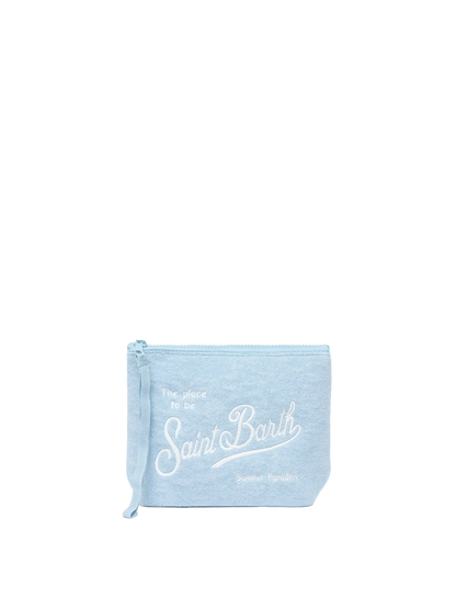 Aline light blue embossed terry pochette - MC2 Saint Barth