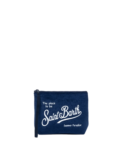 Aline navy blue embossed terry pochette - MC2 Saint Barth