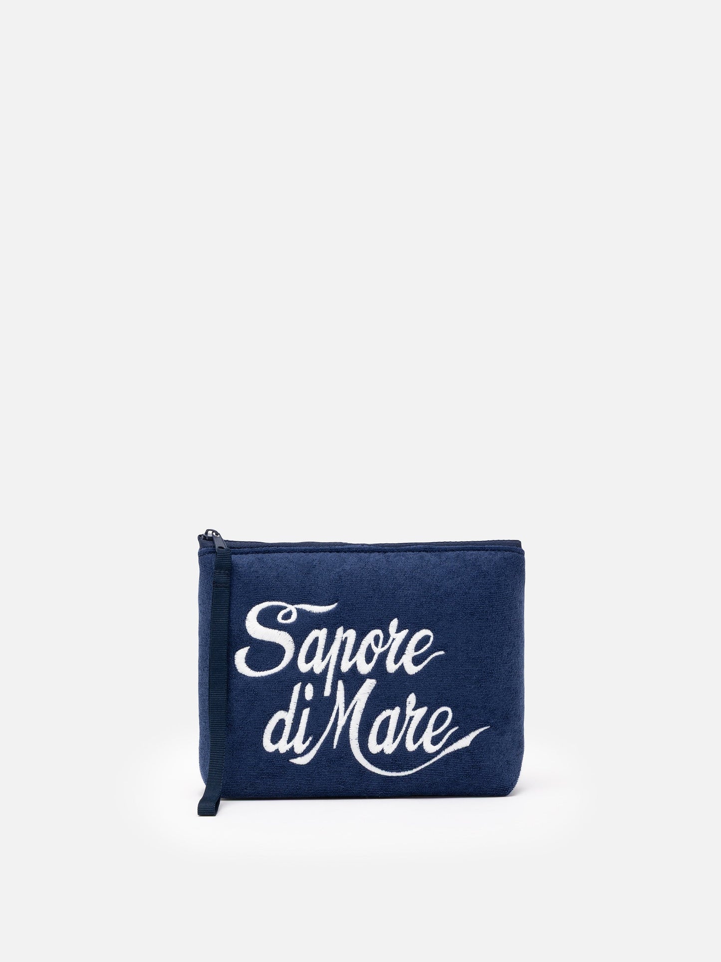 Aline navy blue embossed terry pochette | SAPORE DI MARE SPECIAL EDITION - MC2 Saint Barth