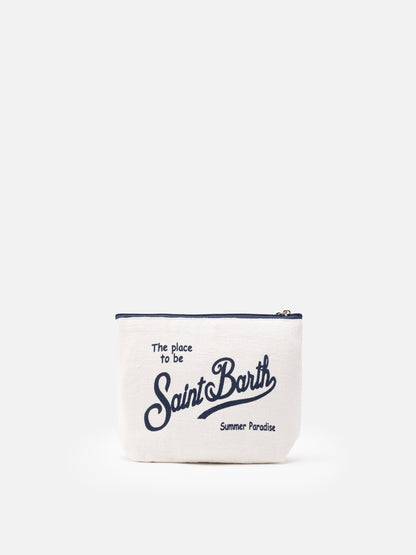 Aline off-white linen pochette - MC2 Saint Barth