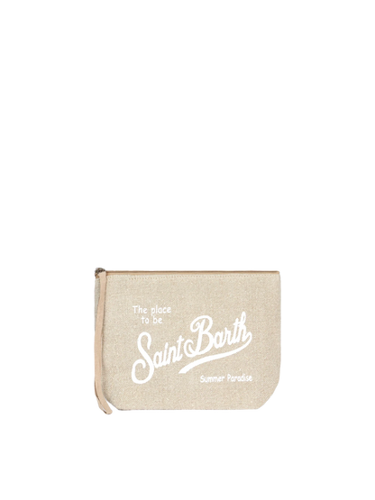 Aline beige linen pochette - MC2 Saint Barth