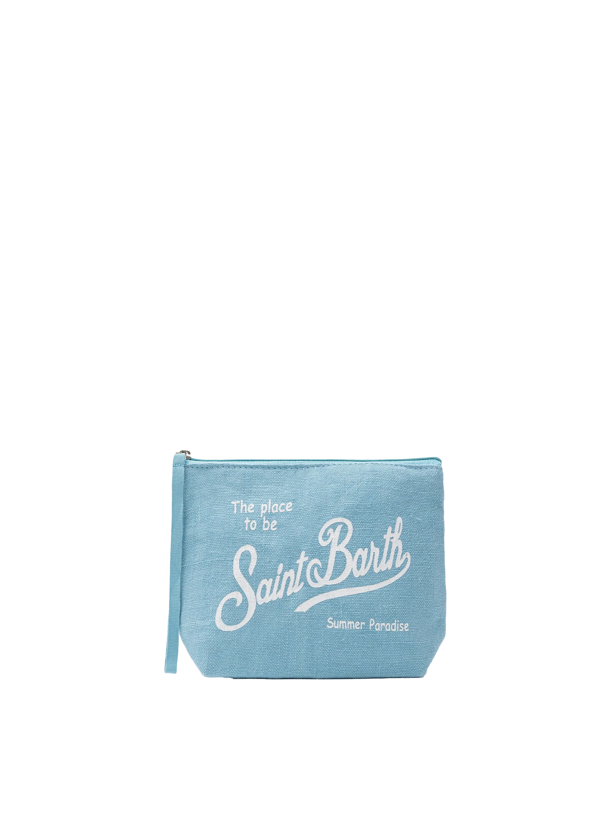 Aline light blue linen pochette - MC2 Saint Barth
