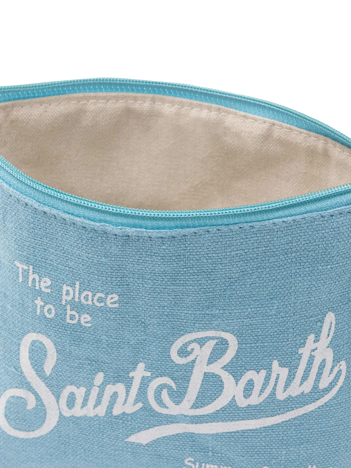 Aline light blue linen pochette - MC2 Saint Barth