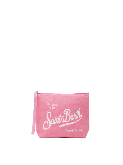 Aline pink linen pochette - MC2 Saint Barth