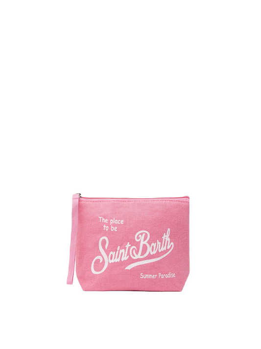 Aline pink linen pochette - MC2 Saint Barth