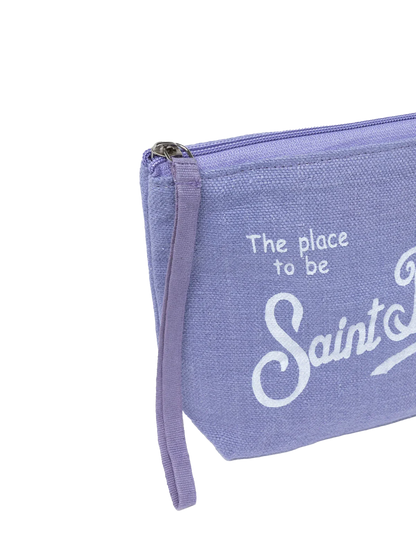Aline lilac linen pochette - MC2 Saint Barth